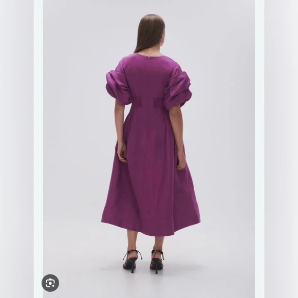Aje Adelie Midi Dress in Plum Purple - Picture 3 of 5